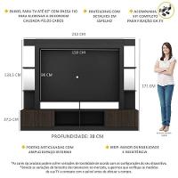 Rack C/ Painel Suporte Tv 65´´ C/ Espelho Preto/Tenerife - 5