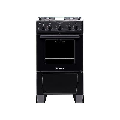 Fogão De Piso Atlas 4 Bocas Monaco Plus Mesa Inox Preto Bivolt
