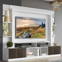 Rack com Painel Suporte Tv 65´´ com  Espelho Branco/Tenerife