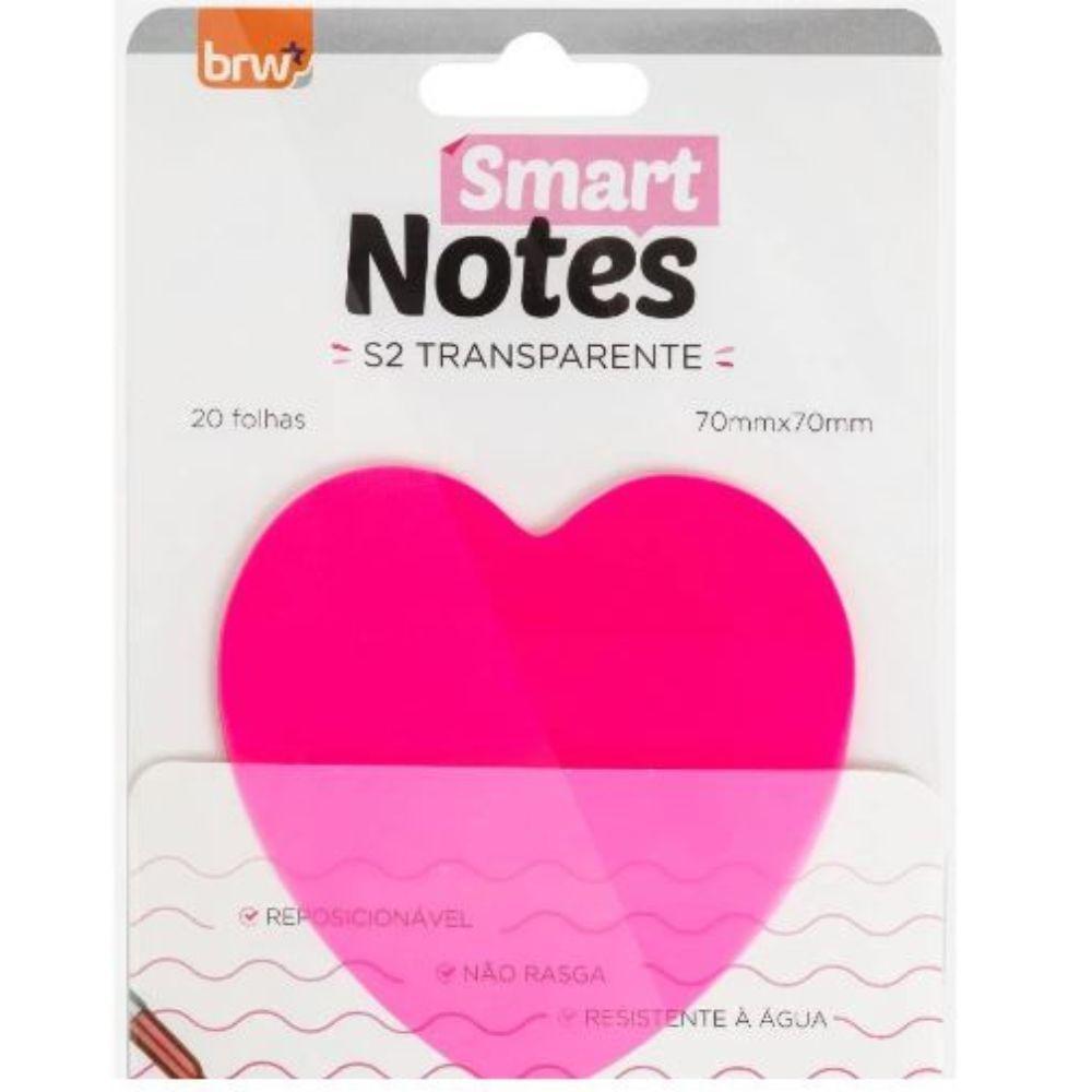 Bloco Adesivo Smart Notes S2 Transparente 70x70mm Brw Rosa - 1