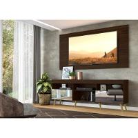 Rack Com Painel E Suporte Tv 65" Retrô Com Espelho Flórida Multimóveis V3142 Duna/Natural - 2