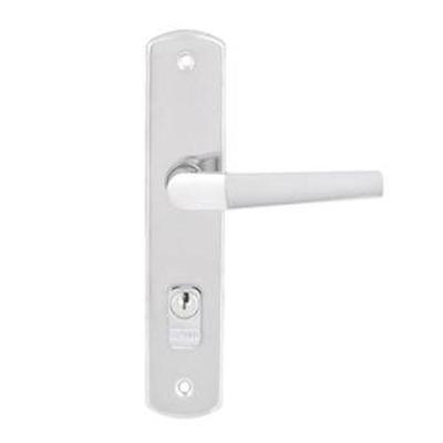 Fechadura Para Porta De Entrada Cromado 40mm Comum Com Espelho Popline - Soprano