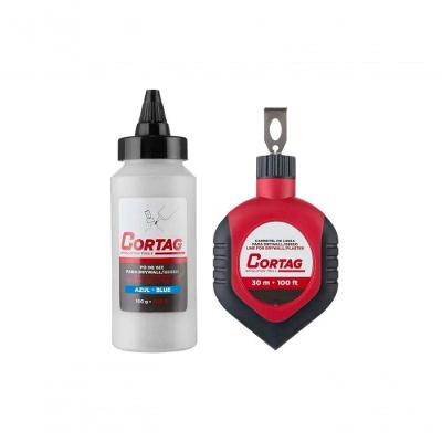 Carretel De Linha Para Gesso 30 Metros Com Giz Azul