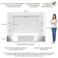 Rack com Painel Suporte Tv 65´´ C/ Espelho Branco - 2