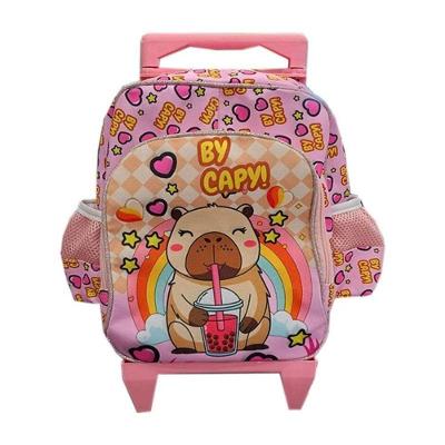 Mochila Escolar Infantil Com Rodinhas Baby Capivara - Gv Bolsas