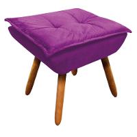 Kit 02 Poltronas Opala Com 01 Puff Opala Suede Pés Palito Castanho DRossi Roxo - 9