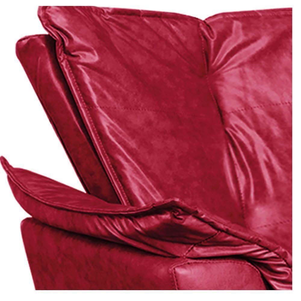 Poltrona Giratória Opala Corano Base Madeira Mm30 - DRossi Vermelho - 3