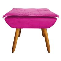 Kit 02 Poltronas Opala Com 01 Puff Opala Suede Pés Palito Castanho DRossi Pink - 5