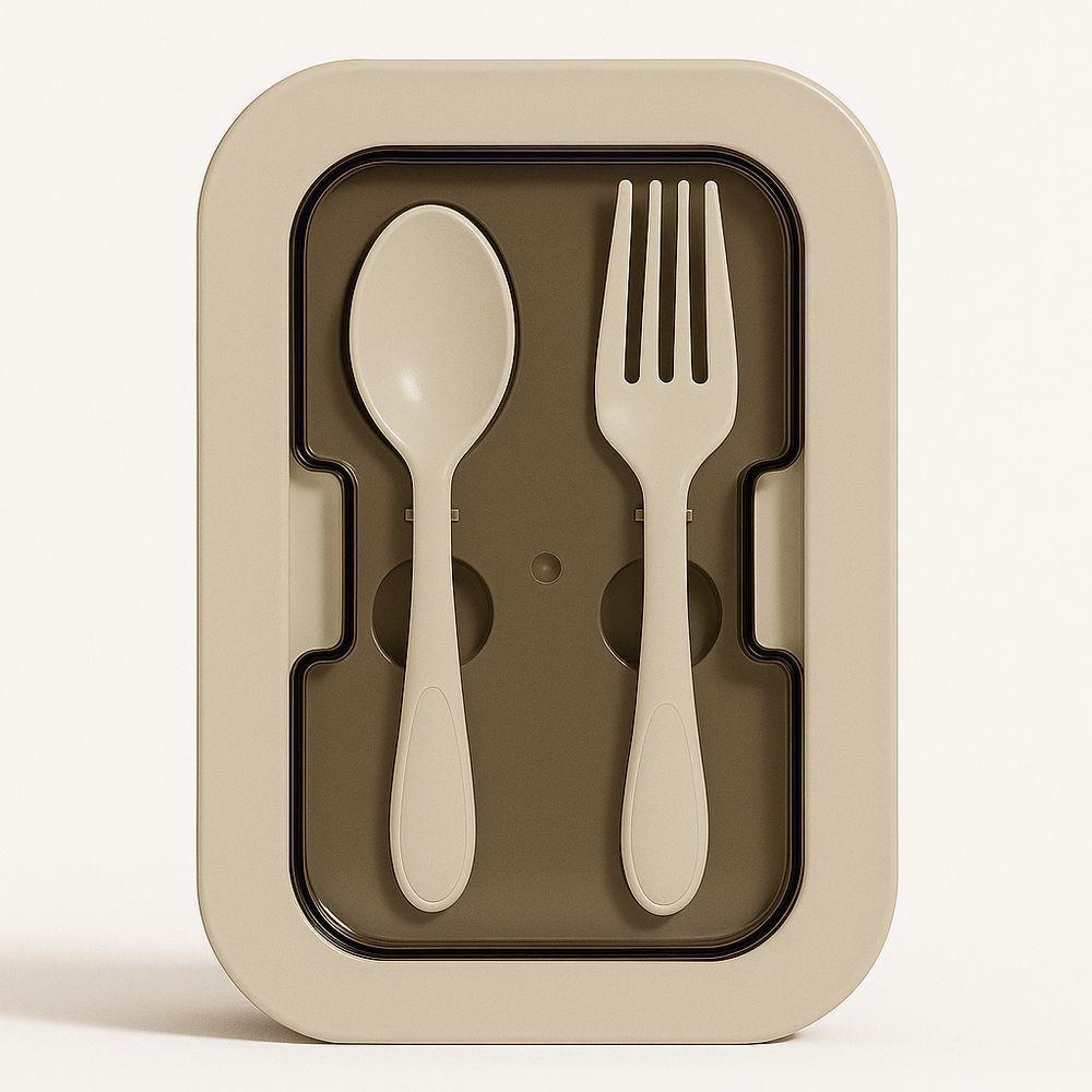 Kit Marmita Com Divisórias E Talheres Cinza - 2