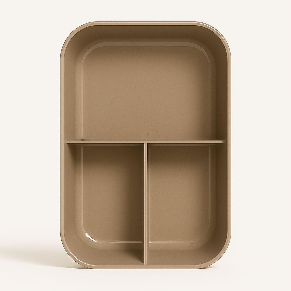 Kit Marmita Com Divisórias E Talheres Cinza - 5