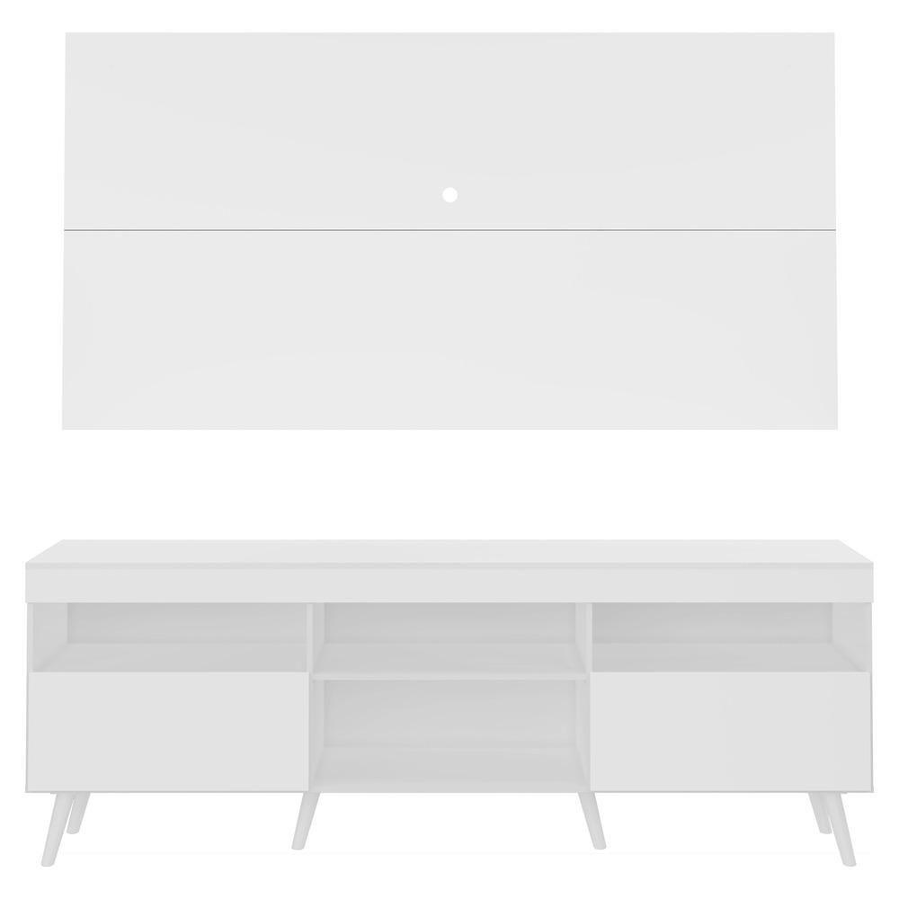 Rack Com Painel E Suporte Tv 65" Retrô Flórida Multimóveis V3134 Branco Branco - 3