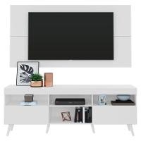 Rack Com Painel E Suporte Tv 65" Retrô Flórida Multimóveis V3134 Branco Branco - 1