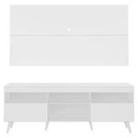 Rack Com Painel E Suporte Tv 65" Retrô Flórida Multimóveis V3134 Branco Branco - 3