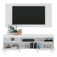 Rack Com Painel E Suporte Tv 65" Retrô Flórida Multimóveis V3134 Branco Branco