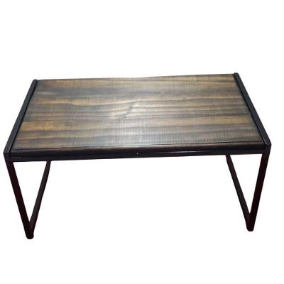 Mesa De Centro Retangular Para Sala Com Pés Ferro Apoio