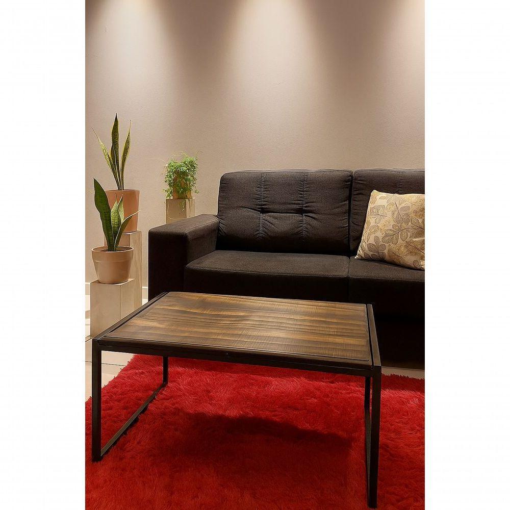 Mesa De Centro Lateral Com Pés De Ferro Estrutura Reforçada - 5