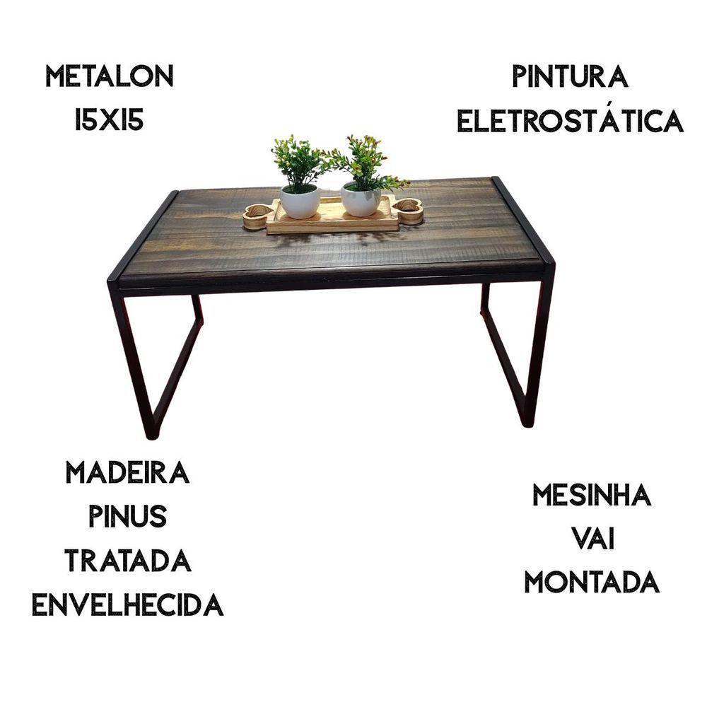 Mesa Ferro Madeira Design Clássico Sala Escritório Varanda - 4