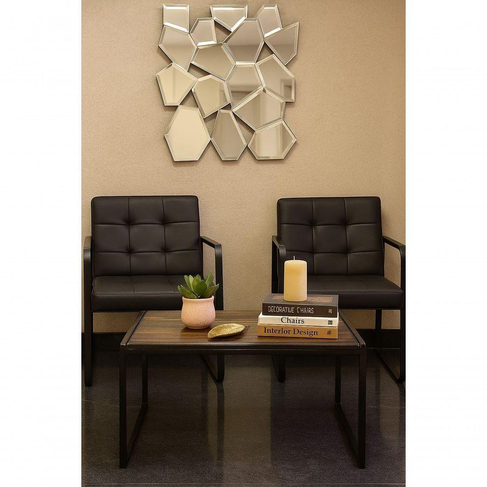 Mesa De Centro Retangular Sala Pés Ferro Estilo Retro Apoio - 8