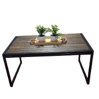 Mesa De Centro Retangular Sala Pés Ferro Estilo Retro Apoio - 1