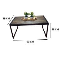 Mesa De Centro Retangular Sala Pés Ferro Estilo Retro Apoio - 2