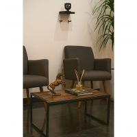 Mesa De Centro Retangular Sala Pés Ferro Estilo Retro Apoio - 5