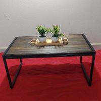 Mesa De Centro Retangular Sala Pés Ferro Estilo Retro Apoio - 7