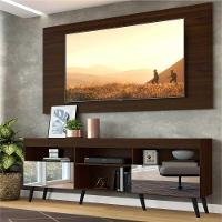 Rack Com Painel E Suporte Tv 65" Retrô Com Espelho Flórida Multimóveis V3142 Duna/Preto Duna/Preto - 7
