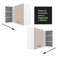 Armário Aéreo De Canto 1 Porta Para Linha De 60 Cm De Profundidade Branco/crema Agata Madesa - 5