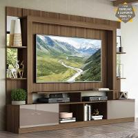 Rack com Painel Suporte Tv 65´´ com Espelho Madeirado/Laca