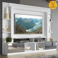 Rack com Painel Tv 65 Portas com Espelho Oslo Branco - 3