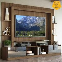 Rack com Painel Tv 65 Portas com Espelho Oslo Madeirado Fumê - 5