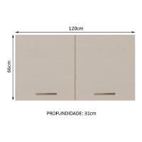 Armário Aéreo 120 Cm 2 Portas Rustic/crema Agata Madesa Rustic/crema - 9