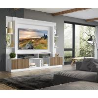 Rack com Painel Suporte Tv 65´´ com Espelho Branco/Madeirado - 5