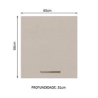 Armário Aéreo 60 Cm 1 Porta Rustic/crema Agata Madesa Rustic/crema - 9
