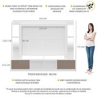 Rack com Painel Suporte Tv 65´´ com Espelho Branco/Laca Fumê - 5