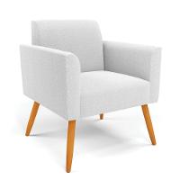 Poltrona Sala Estar Pé Palito Castanho Kit 2 Marisa Bouclê Off White D03 - DRossi - 5