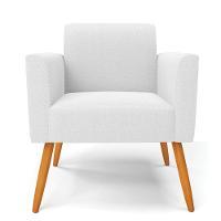 Poltrona Sala Estar Pé Palito Castanho Kit 2 Marisa Bouclê Off White D03 - DRossi - 6