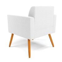 Poltrona Sala Estar Pé Palito Castanho Kit 2 Marisa Bouclê Off White D03 - DRossi - 7