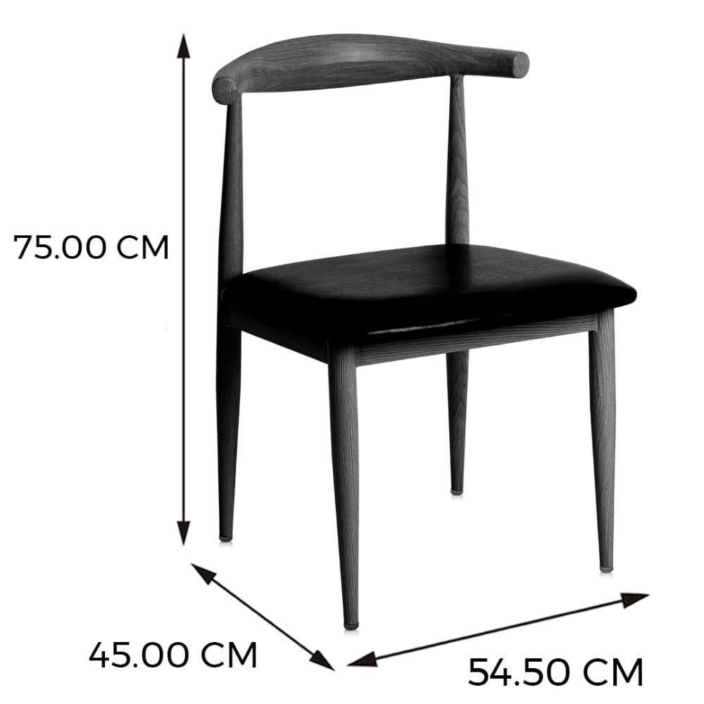 Kit 2 Cadeiras Elbow Chair Carina Anm6610f Anima Office Aço Com Revestimento Que Imita Madeira Clara Assento Em Pu Preto - 5