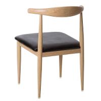 Kit 2 Cadeiras Elbow Chair Carina Anm6610f Anima Office Aço Com Revestimento Que Imita Madeira Clara Assento Em Pu Preto