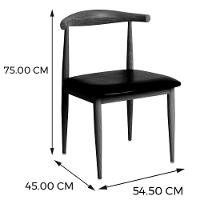 Kit 2 Cadeiras Elbow Chair Carina Anm6610f Anima Office Aço Com Revestimento Que Imita Madeira Clara Assento Em Pu Preto - 5