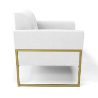 Poltrona Sala Estar Industrial Alta Dourado Marisa Bouclê Off White D03 - DRossi - 6