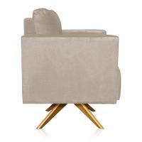 Kit 2 Poltronas Giratória Livia Suede Base De Madeira Ma30 D01 - DRossi Bege - 6