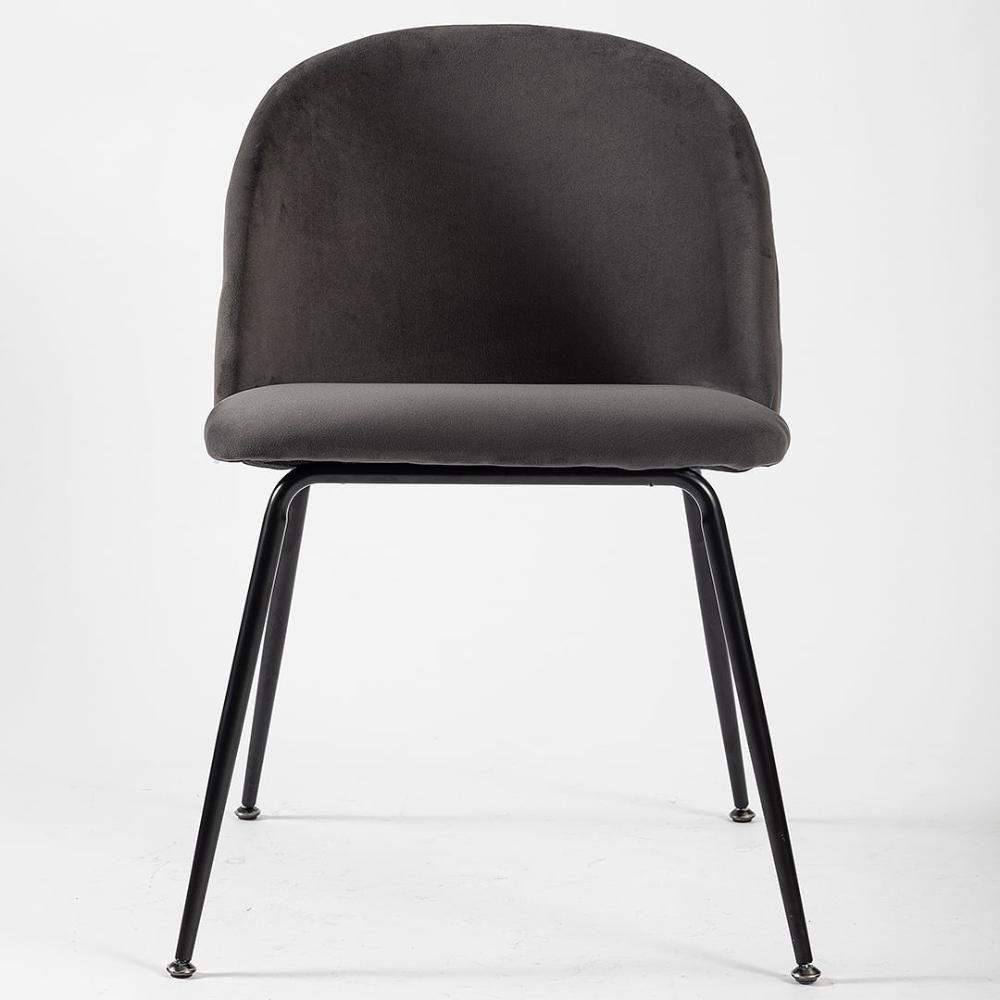 Kit 2 Cadeiras Anm8100f Marselha Elisa Anima Office Em Veludo Chumbo Base Em Aço Preto - 2
