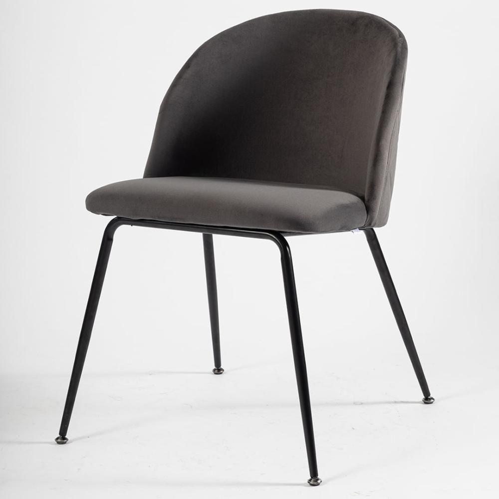 Kit 2 Cadeiras Anm8100f Marselha Elisa Anima Office Em Veludo Chumbo Base Em Aço Preto - 4