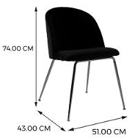 Kit 2 Cadeiras Anm8100f Marselha Elisa Anima Office Em Veludo Chumbo Base Em Aço Preto - 7