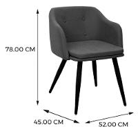 Kit 2 Cadeiras Com Braços Márcia Anm8011f Anima Office Estofada Em Tecido Azul Tiffany Base Em Aço Simulando Madeira - 4