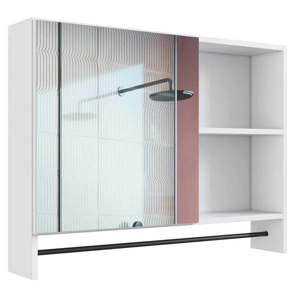 Armario Para Banheiro 01 Porta Com Espelho 80cm Branco Proddy - 1