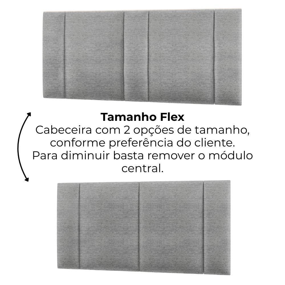 Cabeceira Modulada Casal Queen 160 Cm Com Led Linho Cinza Vconcept - 4