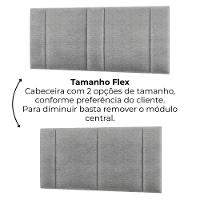 Cabeceira Modulada Casal Queen 160 Cm Com Led Linho Cinza Vconcept
